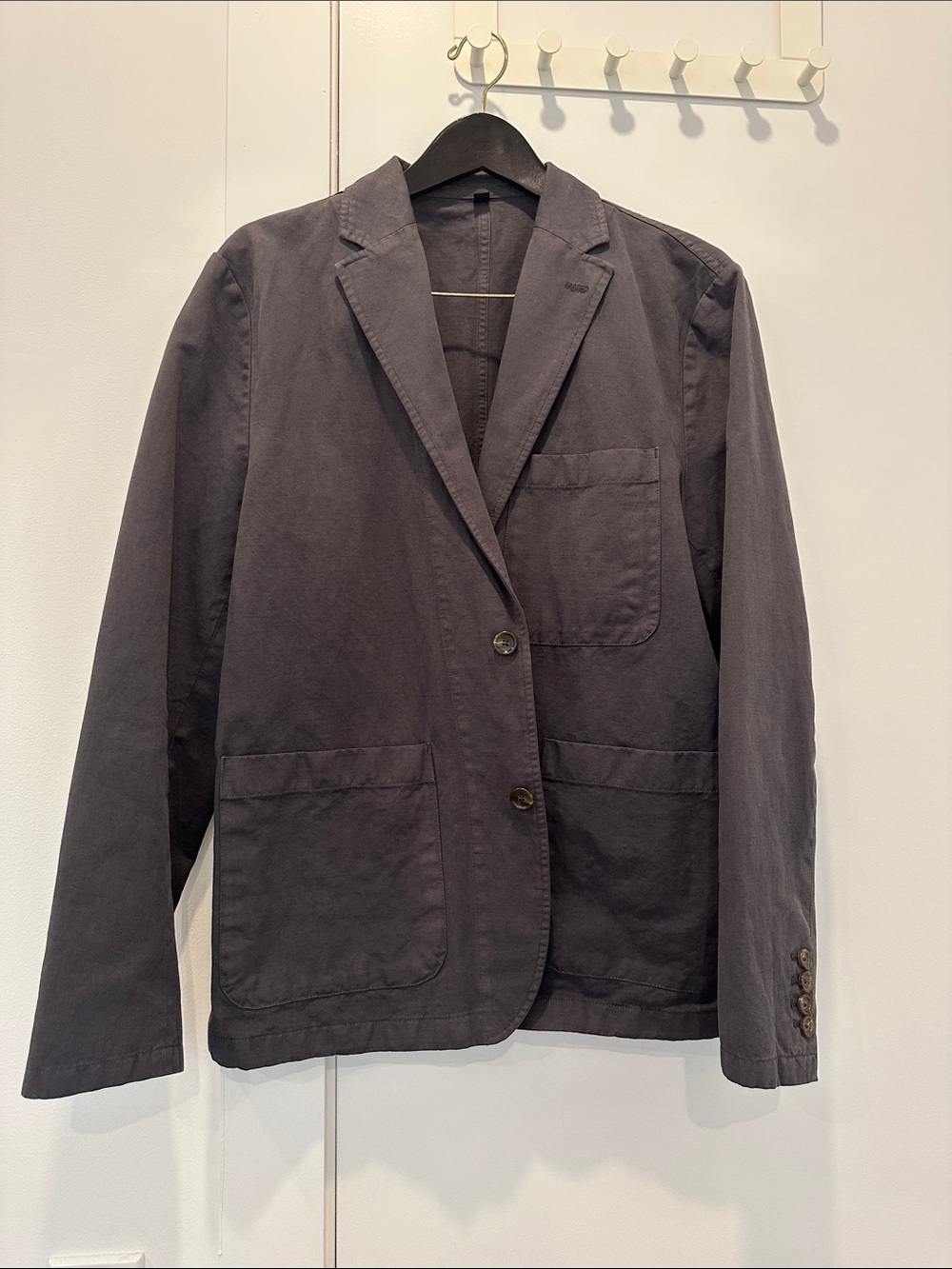 Men's Casual Cotton-Linen Blazer - Dark Gray